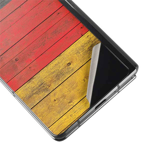 German Flag Dark Wood Galaxy Z Fold2 5G Skin