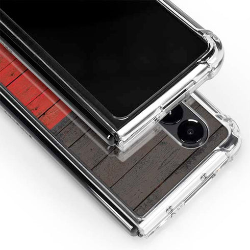 German Flag Dark Wood Galaxy Z Fold4 5G Clear Case