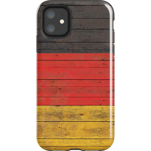 German Flag Dark Wood iPhone 11 Impact Case