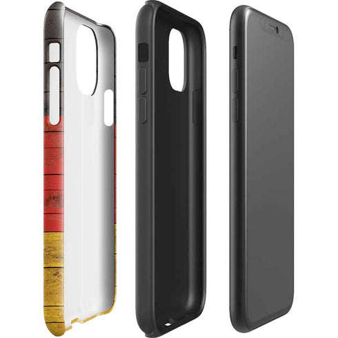 German Flag Dark Wood iPhone 11 Impact Case