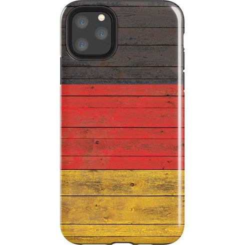 German Flag Dark Wood iPhone 11 Pro Max Impact Case