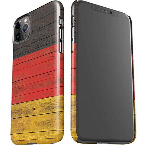 German Flag Dark Wood iPhone 11 Pro Max Lite Case