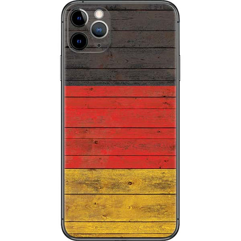 German Flag Dark Wood iPhone 11 Pro Max Skin