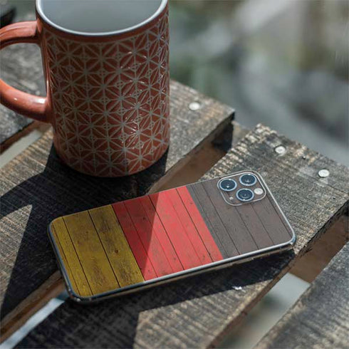 German Flag Dark Wood iPhone 11 Pro Max Skin