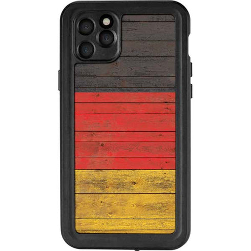 German Flag Dark Wood iPhone 11 Pro Max Waterproof Case