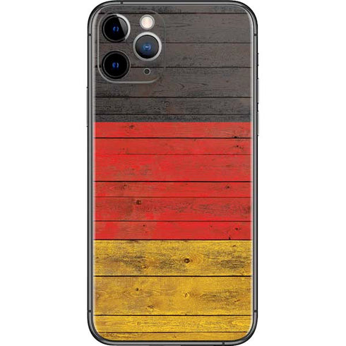 German Flag Dark Wood iPhone 11 Pro Skin