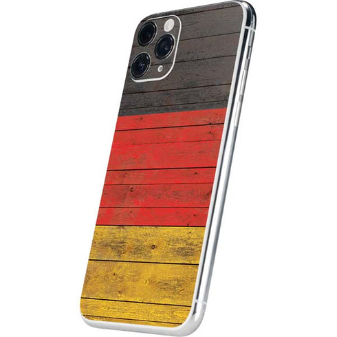 German Flag Dark Wood iPhone 11 Pro Skin