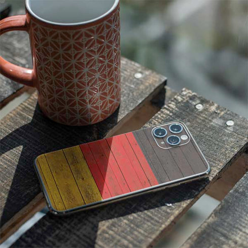 German Flag Dark Wood iPhone 11 Pro Skin