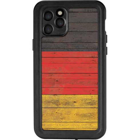 German Flag Dark Wood iPhone 11 Pro Waterproof Case