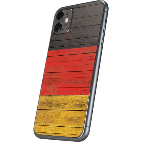 German Flag Dark Wood iPhone 11 Skin