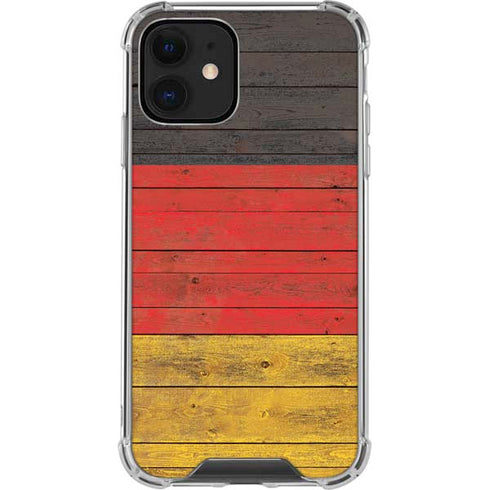 German Flag Dark Wood iPhone 12 Clear Case