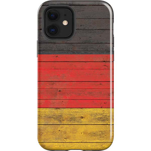 German Flag Dark Wood iPhone 12 Impact Case