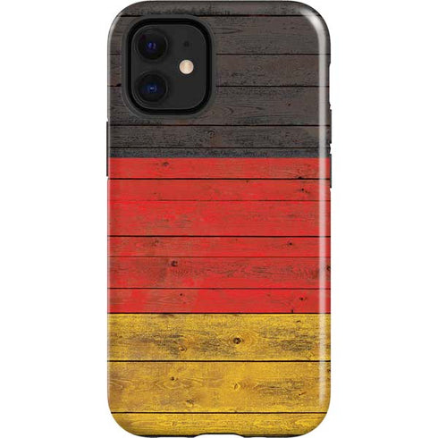 German Flag Dark Wood iPhone 12 Mini Impact Case