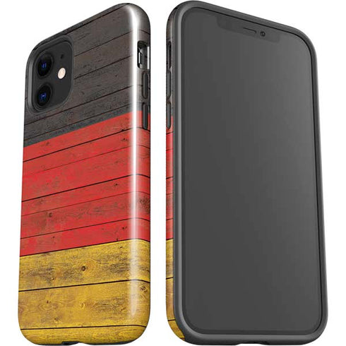 German Flag Dark Wood iPhone 12 Mini Impact Case