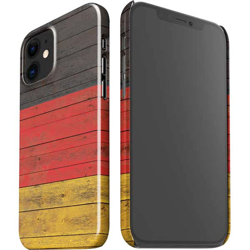 German Flag Dark Wood iPhone 12 Mini Lite Case