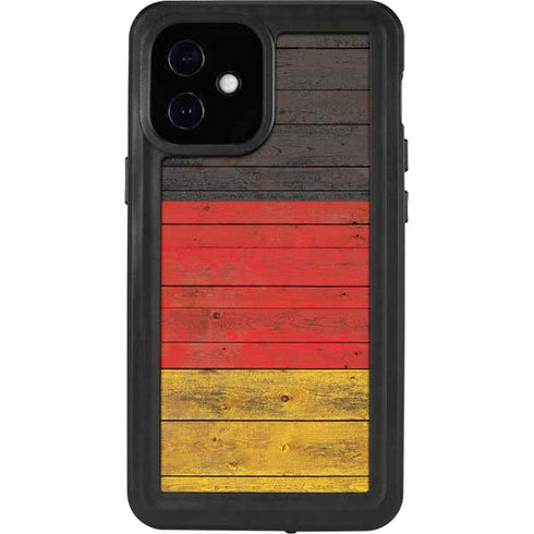German Flag Dark Wood iPhone 12 Mini Waterproof Case