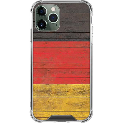 German Flag Dark Wood iPhone 12 Pro Clear Case