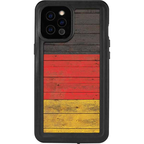 German Flag Dark Wood iPhone 12 Pro Max Waterproof Case
