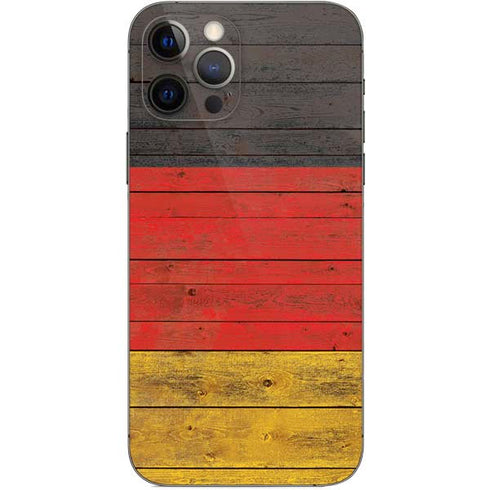German Flag Dark Wood iPhone 12 Pro Skin