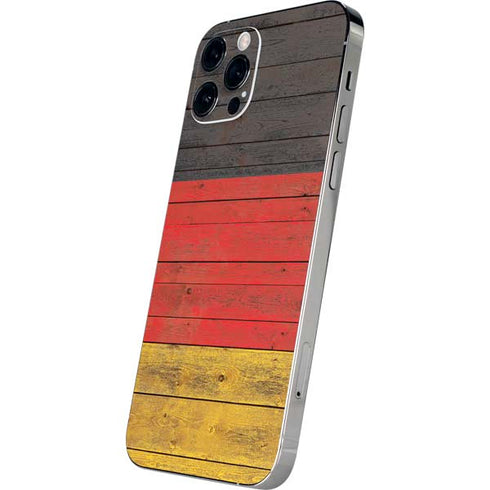 German Flag Dark Wood iPhone 12 Pro Skin