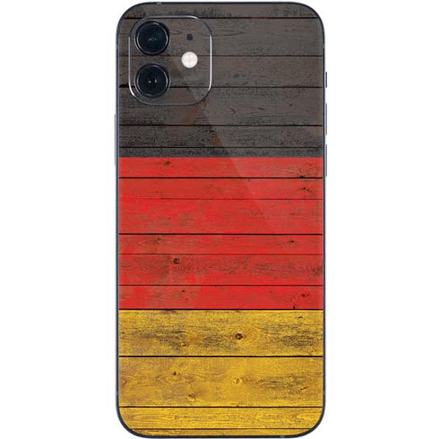German Flag Dark Wood iPhone 12 Skin
