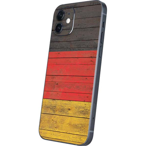 German Flag Dark Wood iPhone 12 Skin
