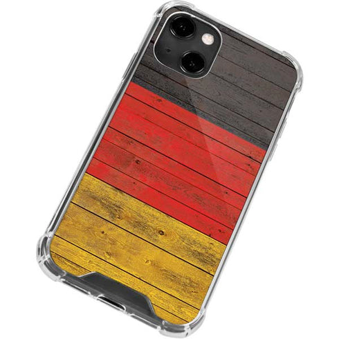German Flag Dark Wood iPhone 13 Clear Case