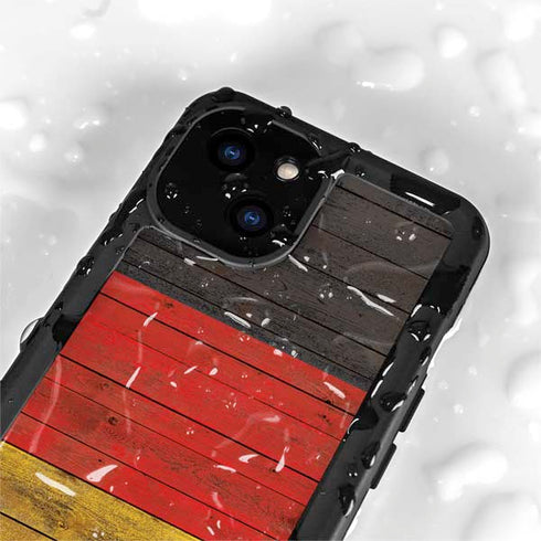 German Flag Dark Wood iPhone 13 Mini Waterproof Case