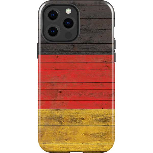 German Flag Dark Wood iPhone 13 Pro Max Impact Case