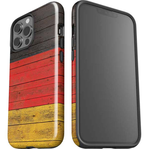 German Flag Dark Wood iPhone 13 Pro Max Impact Case