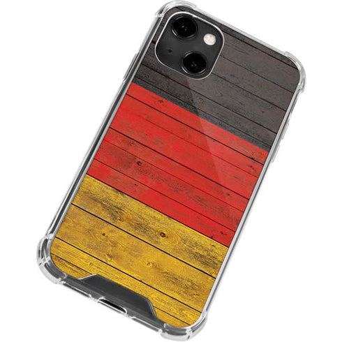 German Flag Dark Wood iPhone 14 Clear Case