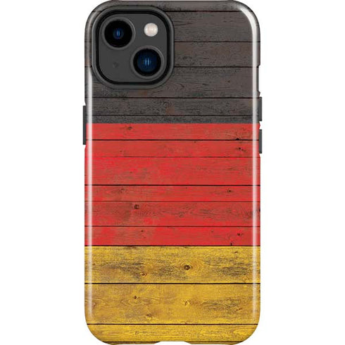 German Flag Dark Wood iPhone 15 Plus Impact Case