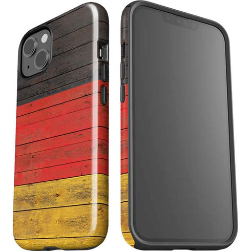 German Flag Dark Wood iPhone 15 Plus Impact Case