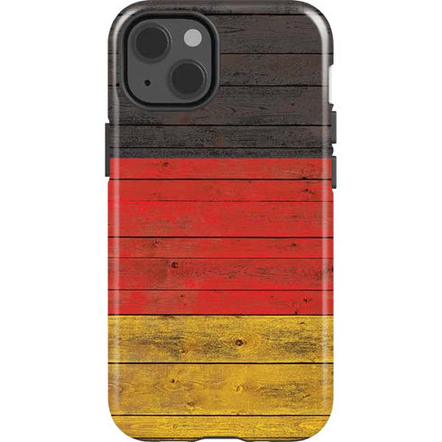 German Flag Dark Wood iPhone 14 Impact Case