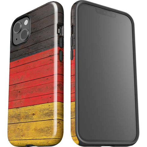 German Flag Dark Wood iPhone 14 Impact Case