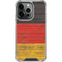 German Flag Dark Wood iPhone 14 Pro Clear Case