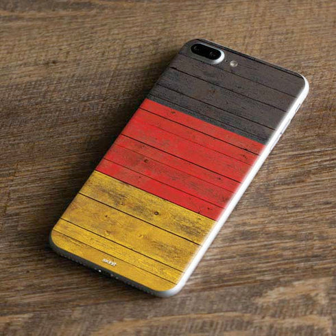 German Flag Dark Wood iPhone 8 Plus Skin