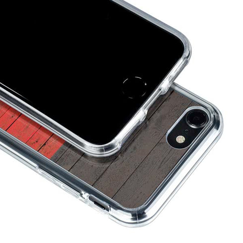 German Flag Dark Wood iPhone SE (2nd & 3rd Gen) Clear Case