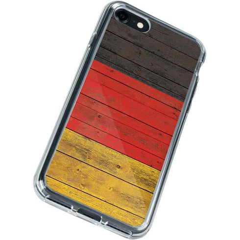 German Flag Dark Wood iPhone SE (2nd & 3rd Gen) Clear Case
