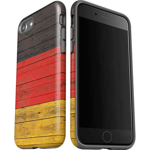 German Flag Dark Wood iPhone SE (2nd & 3rd Gen) Pro Case