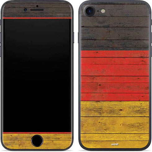 German Flag Dark Wood iPhone SE (2nd & 3rd Gen) Skin