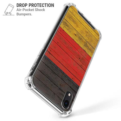 German Flag Dark Wood iPhone XR Clear Case