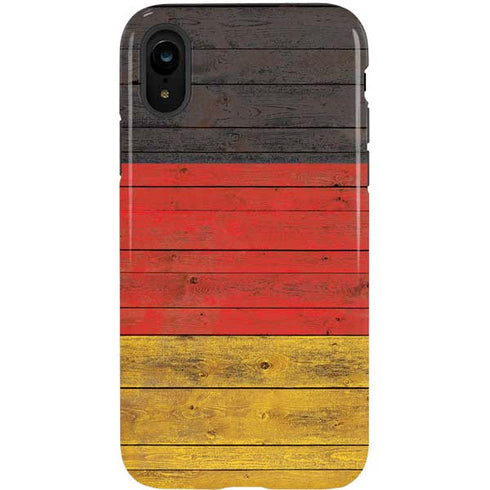 German Flag Dark Wood iPhone XR Pro Case