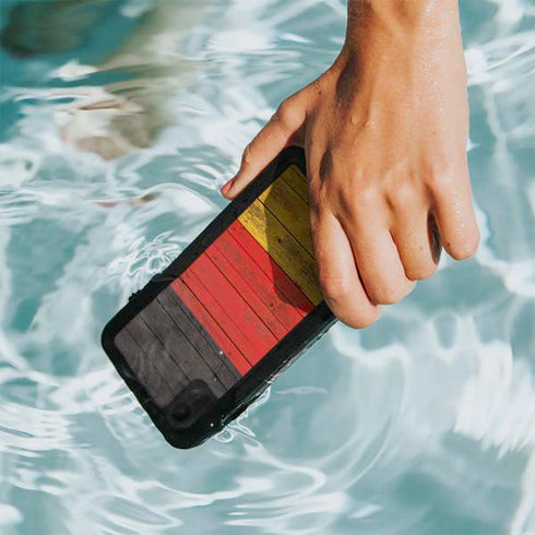 German Flag Dark Wood iPhone XR Waterproof Case