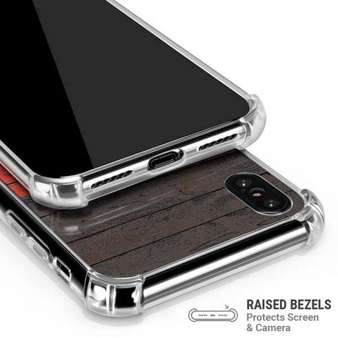 German Flag Dark Wood iPhone XS Max Clear Case