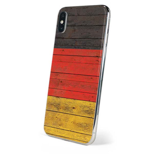 German Flag Dark Wood iPhone XS Max Skin
