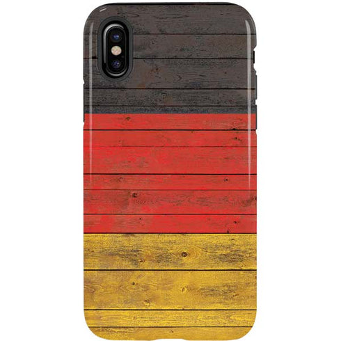 German Flag Dark Wood iPhone XS Pro Case