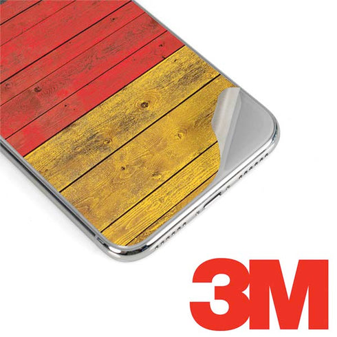 German Flag Dark Wood iPhone XS Skin