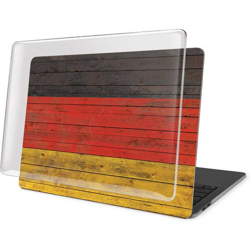 German Flag Dark Wood MacBook Pro 15in (2016-19) Case plus Skin