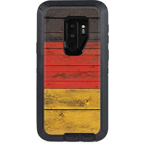 German Flag Dark Wood Otterbox Defender Galaxy Skin